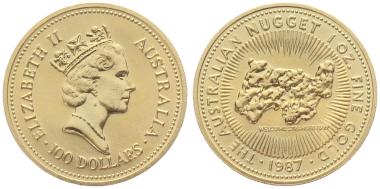 Australien 100 $ 1987 Nugget - 1 Unze Feingold